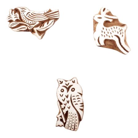 Set of 3 Piece New Mix Wooden Printing Block